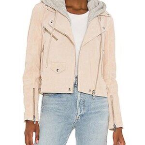BLANK NYC Suede-Feel Moto Jacket w/ Hood | Size XS | Designer